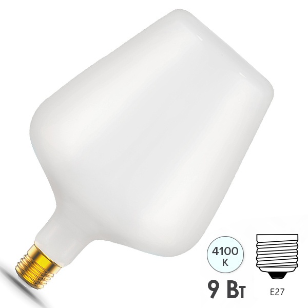 Лампа Gauss Filament V160 9W 890lm 4100К Е27 milky LED