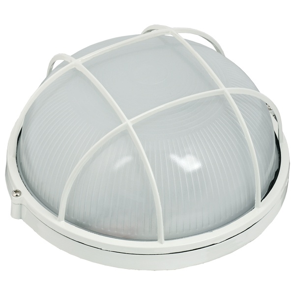 Светильник НПП1102 влагозащищенный 100W E27 IP54 круглый с решеткой белый ИЭК