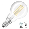 Лампа филаментная шарик Osram LED FIL SCL P60 5W/840 230V CL E14 600lm