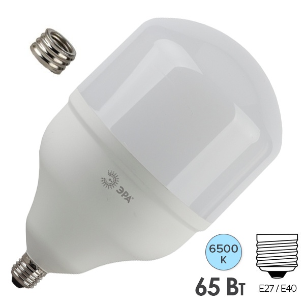 Лампа светодиодная STD LED POWER T160 65W 6500K E27-E40 колокол холодный свет ЭРА (5056183728304)