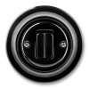 Выключатель кнопочный двухклавишный ABB Decento чёрный фарфор