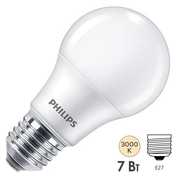 Лампа светодиодная Philips Ecohome LED Bulb A60 7W (65W) 3000К E27 220V 680lm