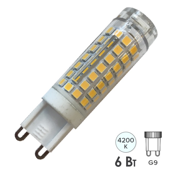 Лампа светодиодная Foton FL-LED G9-SMD 6W 4200К 220V G9 420lm 16х50mm белый свет