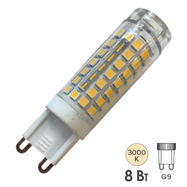 Лампа светодиодная Foton FL-LED G9-SMD 8W 3000К 220V G9 560lm 16х62mm теплый белый свет