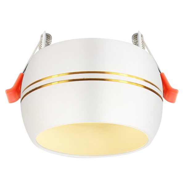 Светильник встраиваемый декоративный ЭРА KL81 WH/GD белый/золото под лампу GX53