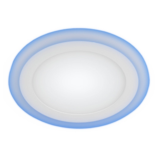 Светильник ЭРА светодиодный круглый с синей подсветкой LED 3-6 BL 6W 4000K 220V (5055398664520)
