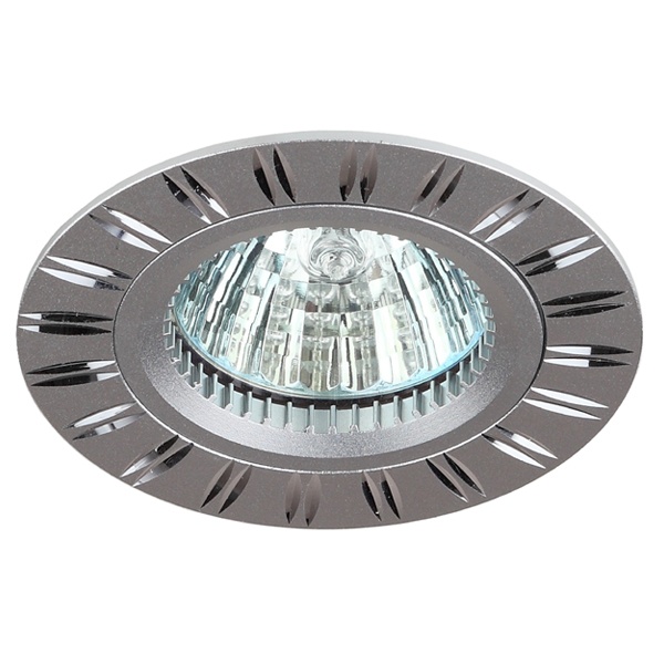 Светильник встраиваемый ЭРА KL33 AL/SL/1 алюминиевый MR16 12V 50W серебро