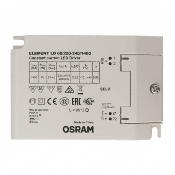 LED драйвер ELEMENT LD 60/220…240/1400мА 29-59W 21-42V IP20 110x75x30mm Osram