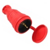 Розетка кабельная прямая IP44 каучук 2П+Е 16A ЭРА красная R8(R) (5056306074950)