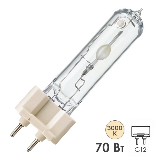 Лампа металлогалогенная Philips CDM-T Essential 70W/830 3000K G12 (МГЛ)