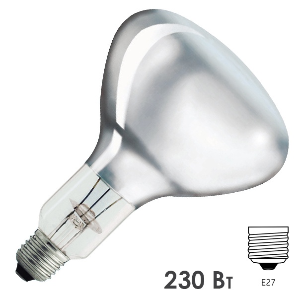 Лампа инфракрасная Philips IR250CH BR125 230V E27 d125x173mm прозрачная