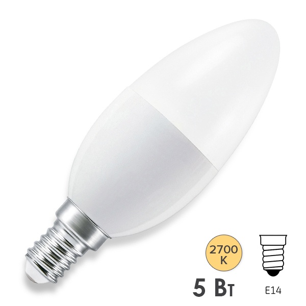 Светодиодная лампа LEDVANCE SMART+ WiFi Candle DIM 40 5W 2700К E14 470Lm d38x107mm