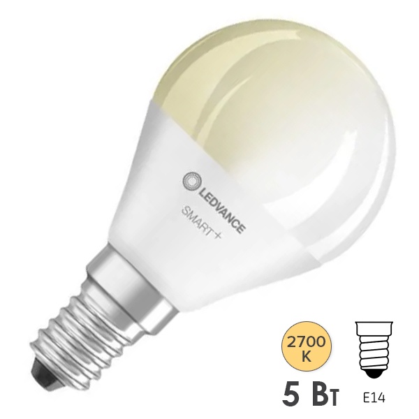 Светодиодная лампа LEDVANCE SMART+ WiFi Mini Bulb DIM 40 5W 2700К E14 470Lm d47x90mm
