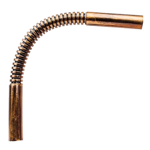 Угол соединительный гофрированный для трубы декоративной ПВХ диаметр 16 мм бронза Bironi