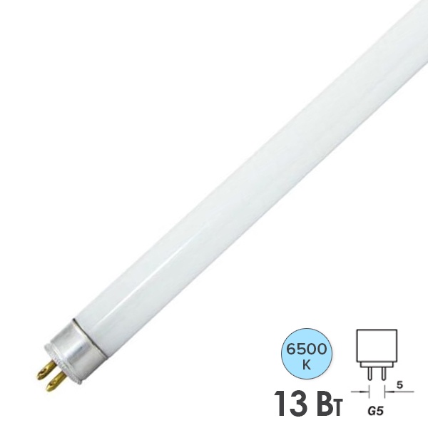 Люминесцентная линейная лампа ЛЛ T5 13W 6500К G5 531,1mm TDM