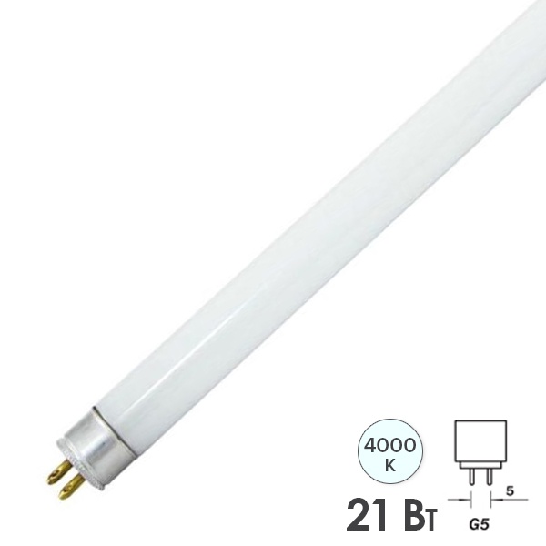 Люминесцентная линейная лампа ЛЛ T5 21W 4000К G5 863,2mm TDM