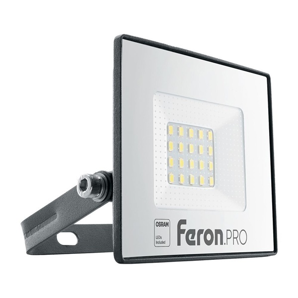 Прожектор светодиодный PRO LL-1000 20W 6400K 2400Lm IP65 черный алюминий Feron