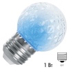 Лампа-строб Feron LB-377 Шарик прозрачный E27 1W 230V синий G45