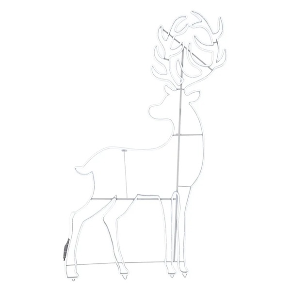 Фигура световая Сказочный олень из гибкого неона, 2400LED, 86W 230V 180х110см цвет свечения белый