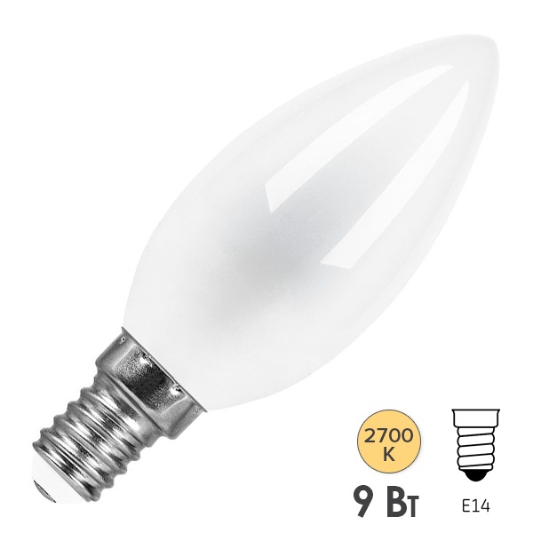 Лампа филаментная Свеча Feron LB-73 9W 2700K E14