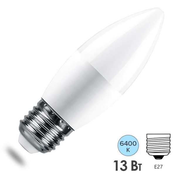 Лампа светодиодная Feron LB-970 Свеча C37 13W 6400K 230V E27