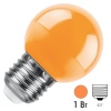 Лампа светодиодная Feron LB-37 Шарик G45 1W оранжевый 230V E27