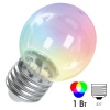 Лампа светодиодная Feron LB-37 Шарик G45 прозрачный 1W RGB быстрая смена цвета 230V E27