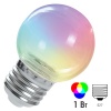 Лампа светодиодная Feron LB-37 Шарик G45 прозрачный 1W RGB плавная смена цвета 230V E27
