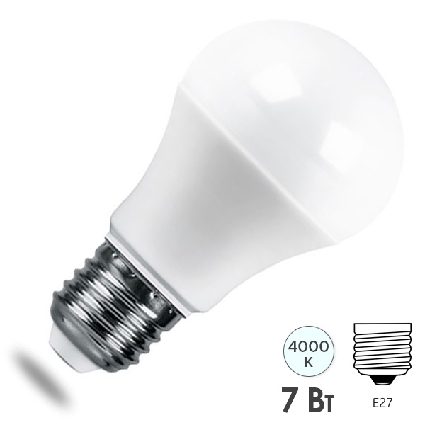 Лампа светодиодная Feron.PRO LB-1007 A55 7W 4000K 230V E27 575Lm 100х55мм используются OSRAM LED