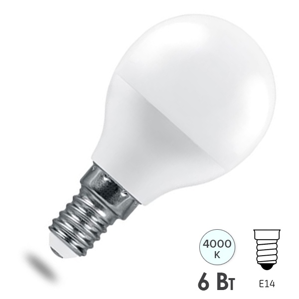 Лампа светодиодная Feron.PRO LB-1406 Шарик G45 6W 4000K 230V E14 475Lm используется OSRAM LED