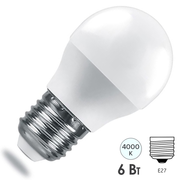 Лампа светодиодная Feron.PRO LB-1406 Шарик G45 6W 4000K 230V E27 475Lm используется OSRAM LED