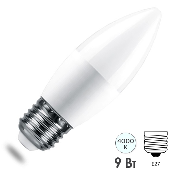Лампа светодиодная Feron.PRO LB-1309 Свеча C37 9W 4000K 230V E27 760Lm используется OSRAM LED
