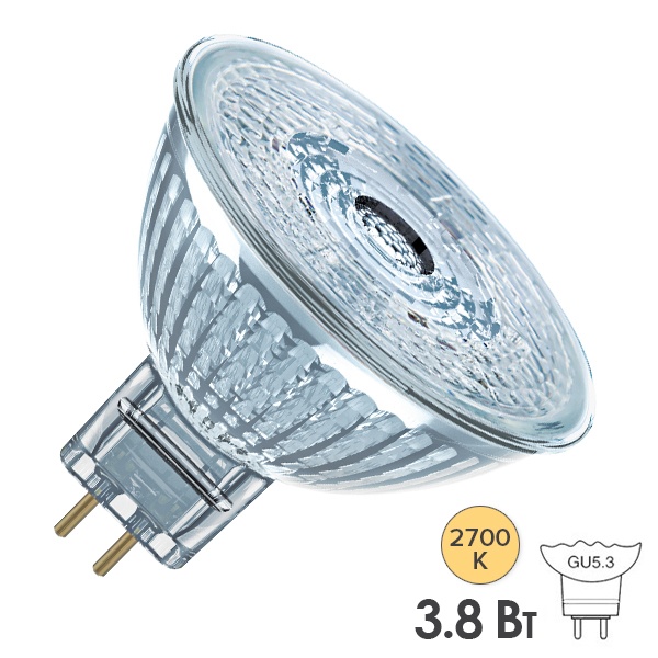 Лампа светодиодная Osram LED PARATHOM MR16 3,8W/827 (35W) 36° 12V GU5.3 350Lm