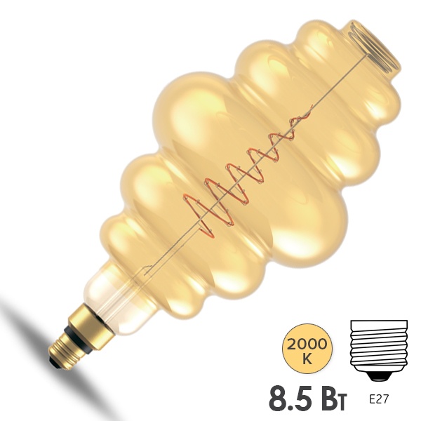 Лампа Gauss Filament Honeycomb 8.5W 2000К 660lm Е27 golden LED