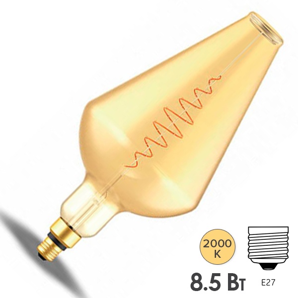 Лампа Gauss Filament Vase 8.5W 2000К 660lm Е27 golden flexible LED