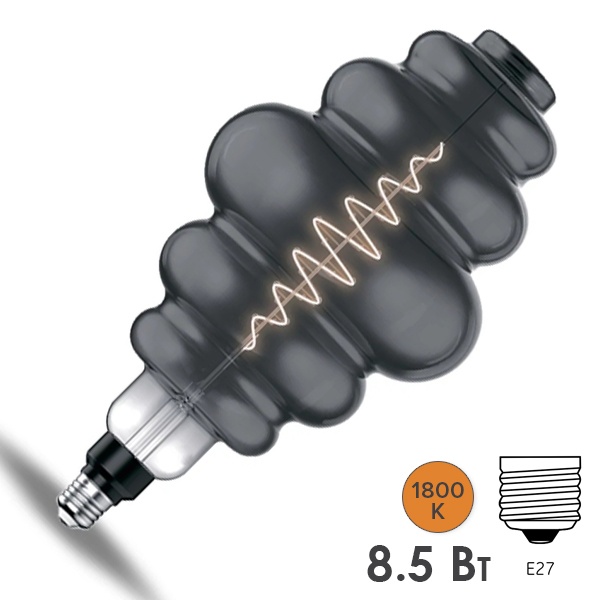 Лампа Gauss Filament Honeycomb 8.5W 1800К 165lm Е27 gray LED