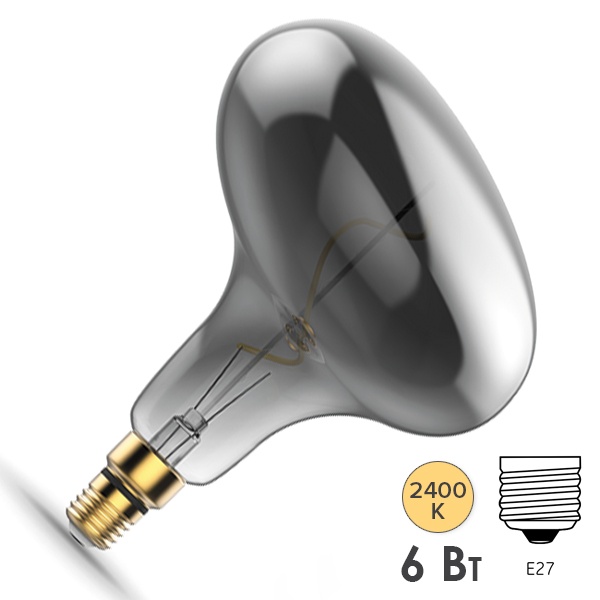 Лампа Gauss Filament FD180 6W 2400К 240lm Е27 gray flexible LED