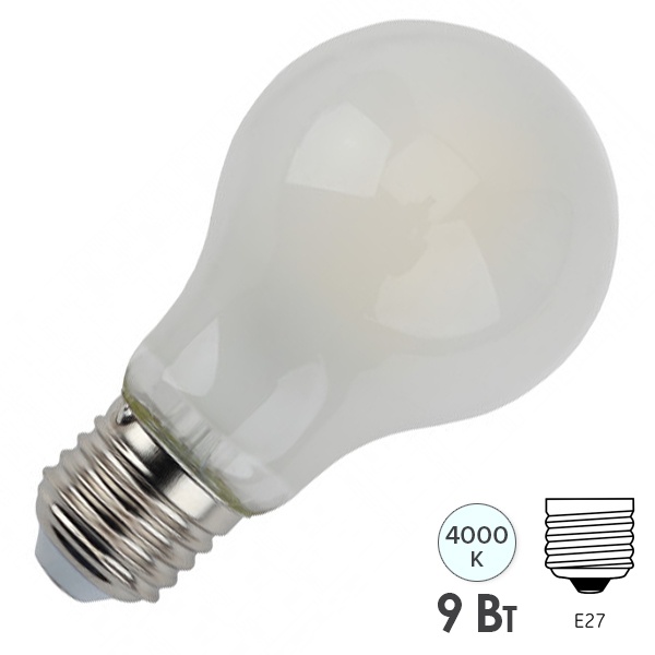 Лампа филаментная груша ЭРА F LED A60 15W 827 E27 теплый свет (5056306012273)