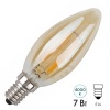 Лампа филаментная свеча ЭРА F-LED B35 7W 840 E14 золотистая нейтральный белый свет