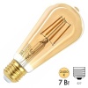 Лампа филаментная ЭРА F-LED ST64 7W 824 E27 золотистый теплый белый свет