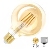 Лампа филаментная светодиодная ЭРА шар F-LED G95 7W 824 E27 золотистый теплый белый свет