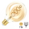 Лампа филаментная светодиодная ЭРА шар ЭРА F-LED G95 7W 824 E27 золотистый теплый белый свет