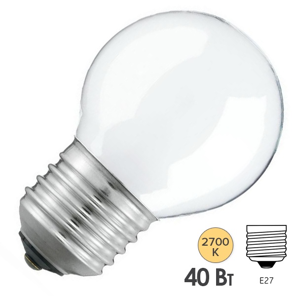 Лампа накаливания шарик PHILIPS STANDART P45 FR 40W E27 230V