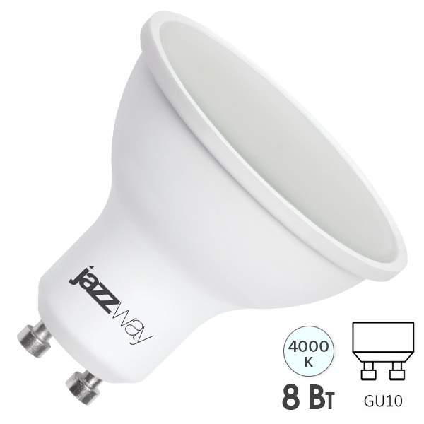 Лампа светодиодная PLED- DIM GU10 8w 4000K 560Lm 230V Jazzway