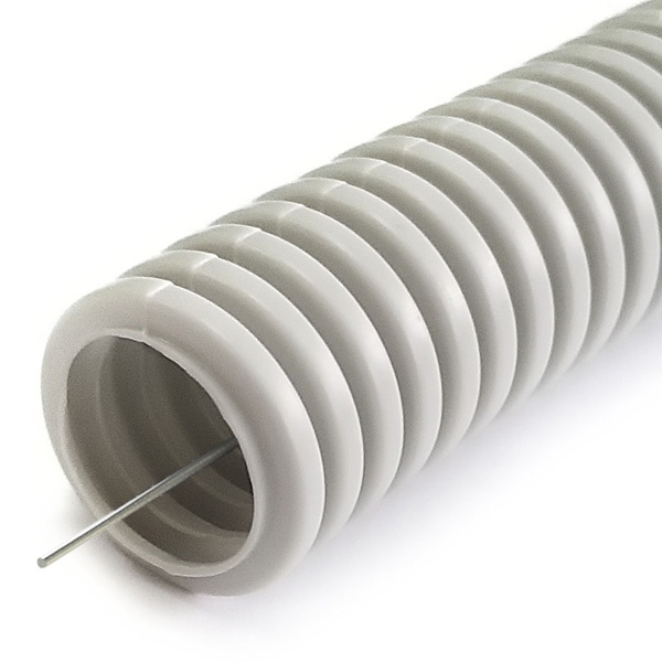 Труба гофрированная ПП HFFRLS 20 мм трудногорючая малодымная без галогена [упак.100м] Ecoplast (гофра для кабеля)