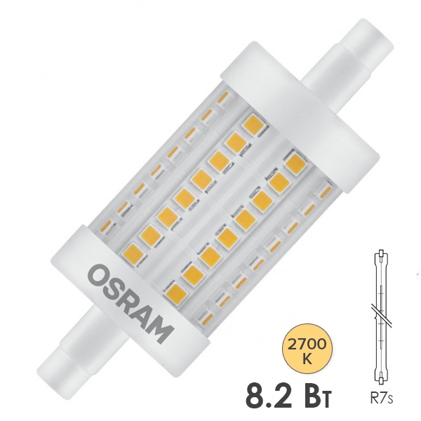 Светодиодная лампа OSRAM PARATHOM Special LINE 78 CL 75 8,2W/827 R7S