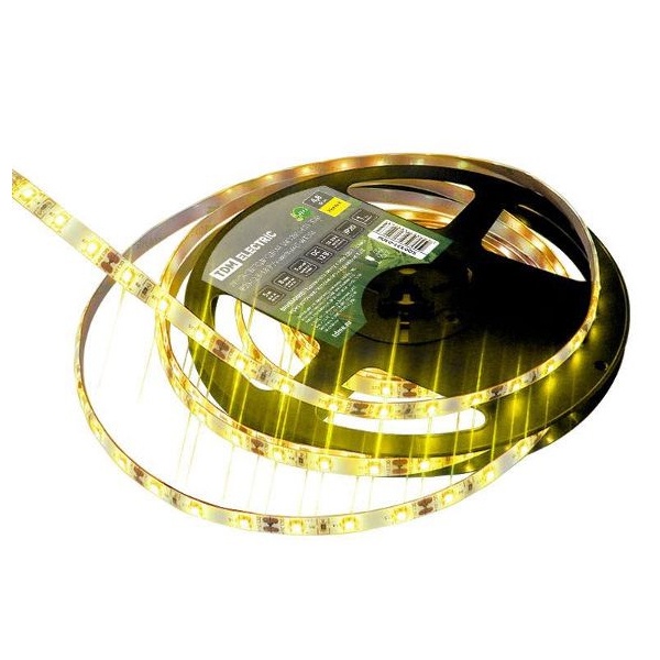 Лента светодиодная SMD2835-60 LED/m 4,8W/m желтый 12V IP20 (5 метров) TDM