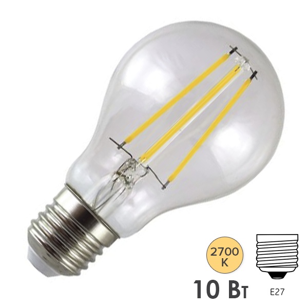 Лампа филаментная TDM А60 10W 2700K 230V E27