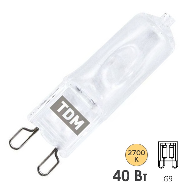 Лампа галогенная капсульная TDM JCD 40W 230V G9 матовая