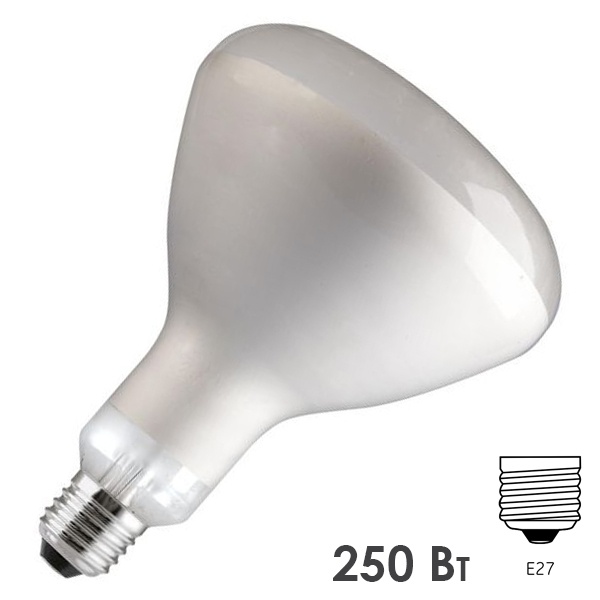 Лампа инфракрасная Tungsram 250W R IR CL E27 235-245V прозрачная